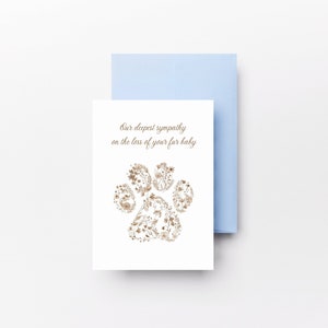 Tarjeta de condolencias por la pérdida de una mascota / Tarjeta de condolencias / Tarjeta en blanco / Tarjetas de felicitación / Tarjeta de pérdida de una mascota / Tarjetas A2 / Tarjeta imprimible / Tarjeta de felicitación de 5 x 7