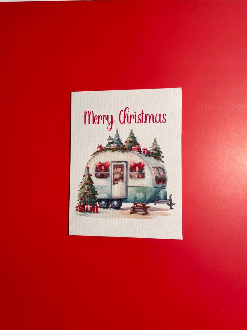 Box Set of Christmas Cards Christmas Cards Christmas Cards Blank inside Christmas Cards with Camper Merry Christmas Cards image 5