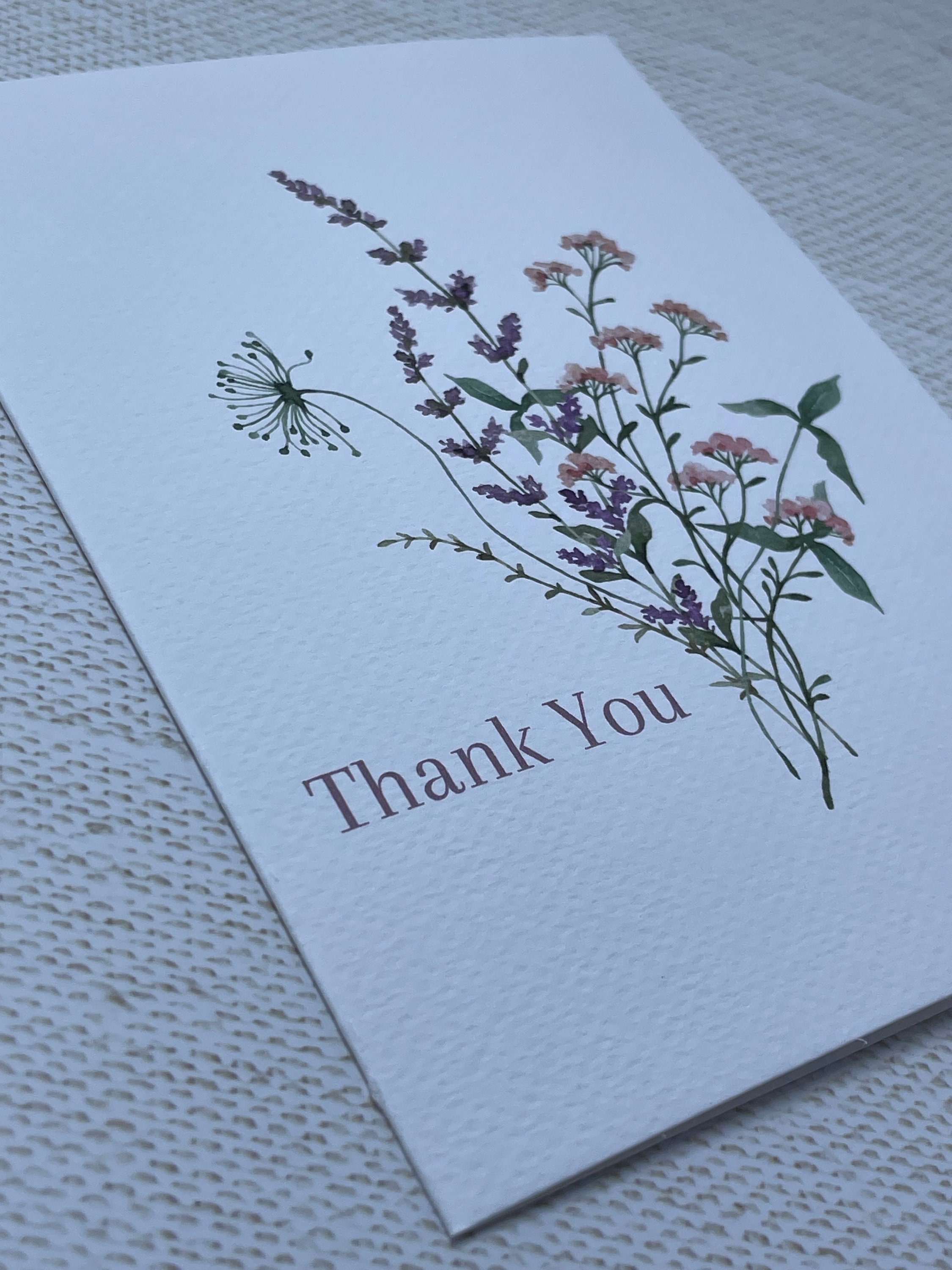 Thank You Card Pack Floral Card Set Thank You Card Blank - Etsy