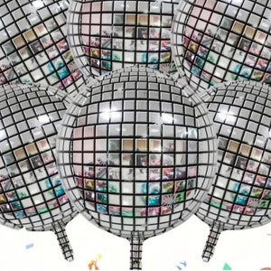 6pcs, 22 Inch Disco Laser Foil Balloons/Disco Party Decorations/Bachelorette Party Decorations,Last Disco, Birthday/Groovy 70s Balloons