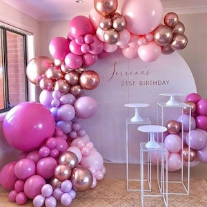 DIY Balloon Garland/Pink Purple and Rose Gold/Bachelorette Party/Bridal Party/Birthday Party Balloons/Bridal Shower Balloons