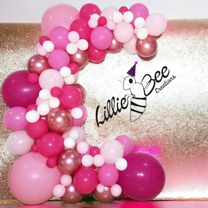 DIY Pink And White Balloon Garland/Bridal Shower Decorations/Rose Gold Balloons/Bachelorette Party/Baby Girl Shower/Girls Birthday Party