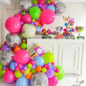 DIY 91 PC Balloon Garland 80s/90s Party/Birthday/Anniversary/Colorful Balloons/80s Birthday Party Decorations/90s Birthday Party Decorations