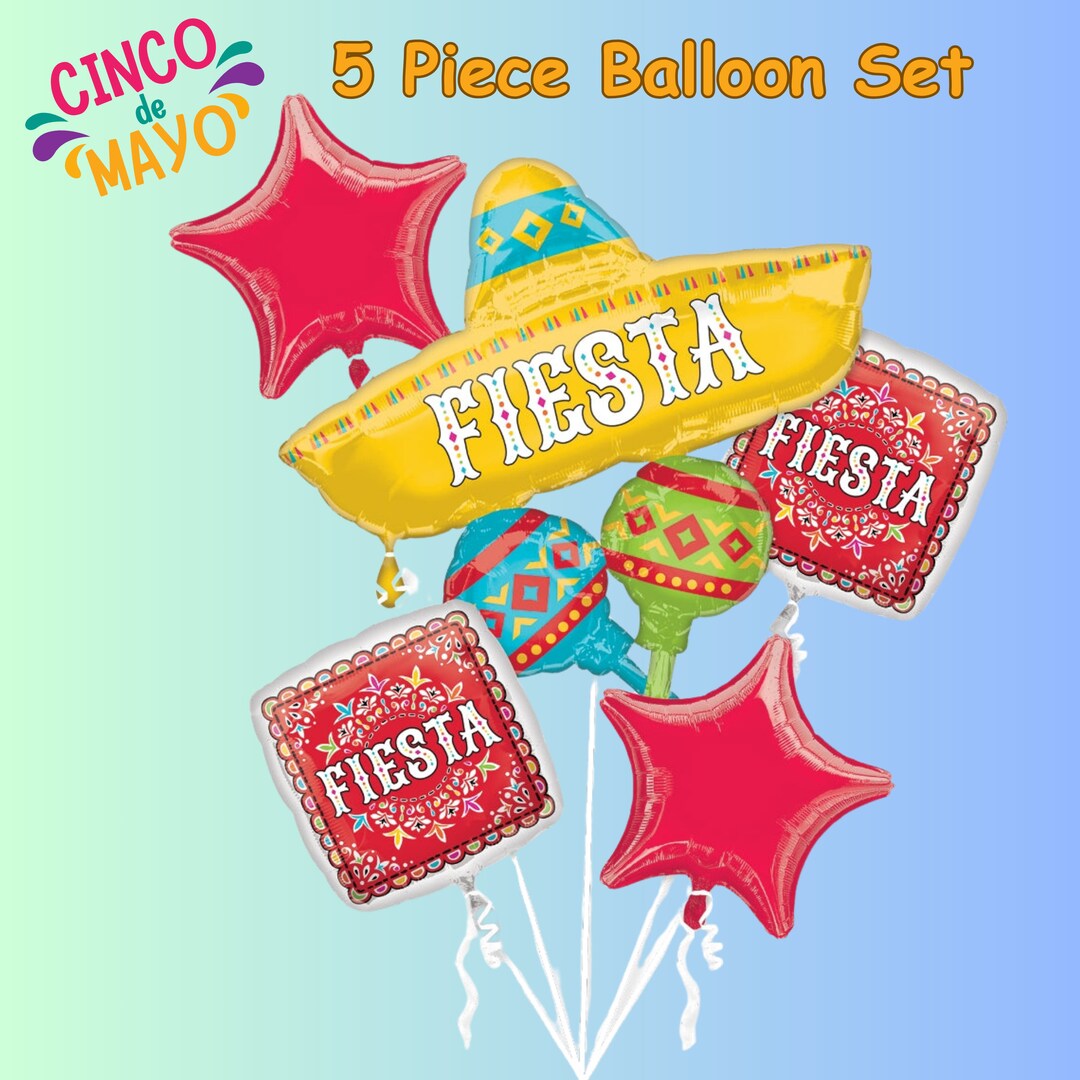 Cinco De Mayo Balloon Bouquet/fiesta Party/fiesta Balloons/fiesta Decor ...