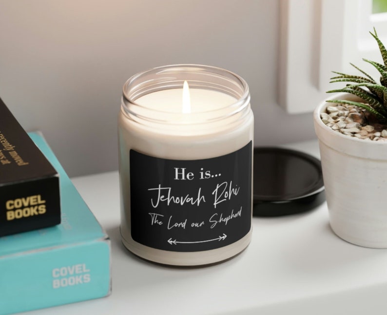 Names of God Jar Candle, Jehovah Rohi, the Lord Our Shepherd, Christian