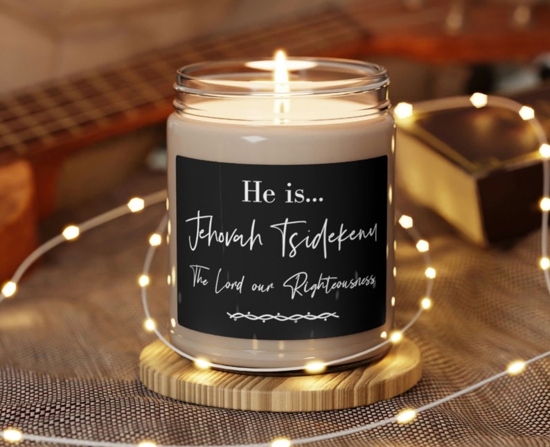 Names of God Jar Candle, Jehovah Tsidkenu, the Lord Our Righteousness