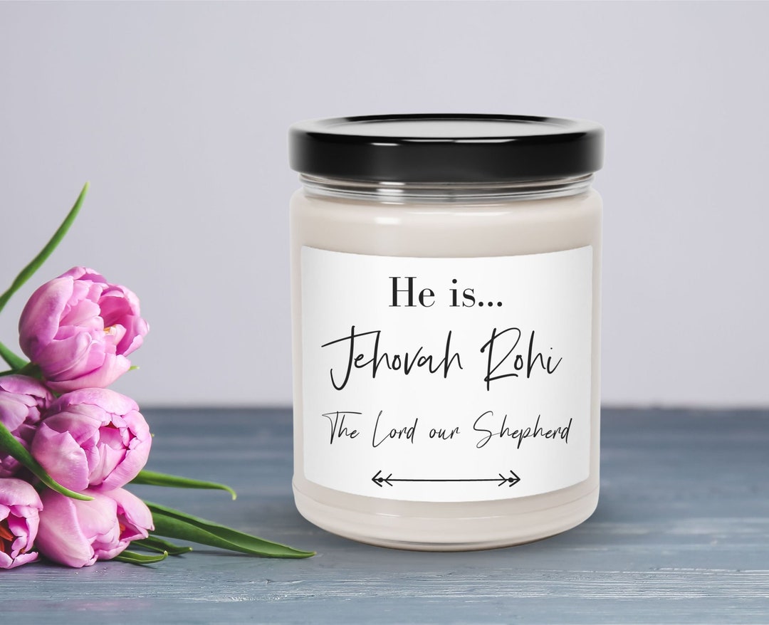 Names of God Jar Candle, Jehovah Rohi, the Lord Our Shepherd, Christian
