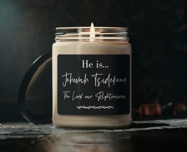 Names of God Jar Candle, Jehovah Tsidkenu, the Lord Our Righteousness