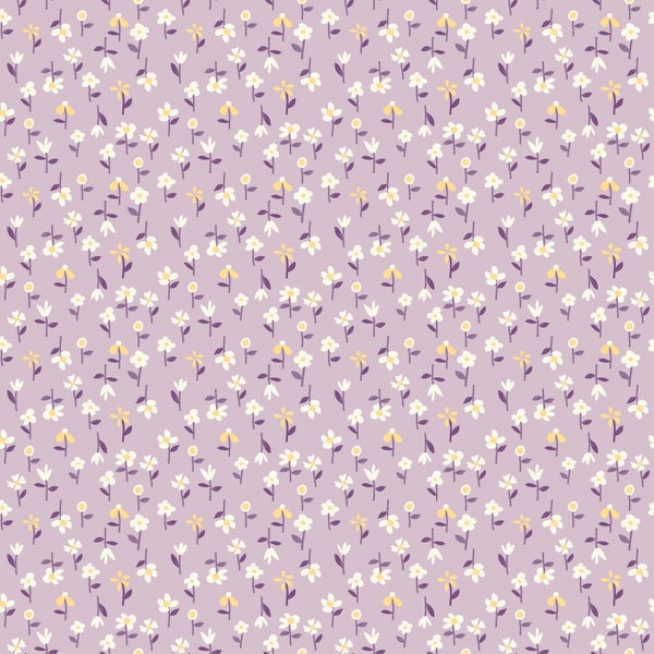 Riley Blake Designs, Hello Spring Floral Lilac, Quilting Fabric, Purple
