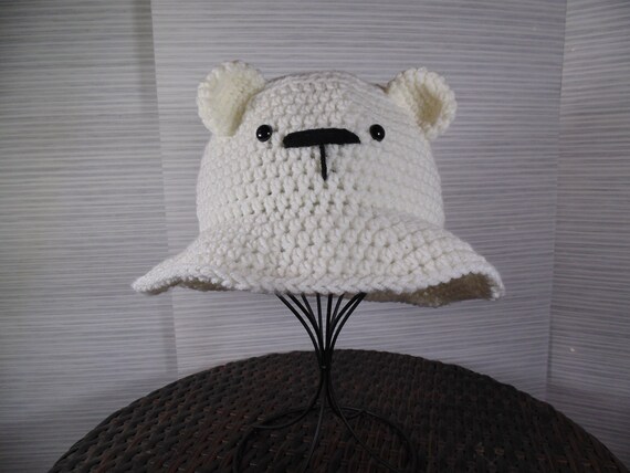 Polar Bear Handmade Crochet Bucket Hat Etsy UK