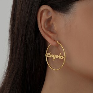 Hoop earrings cheap with words