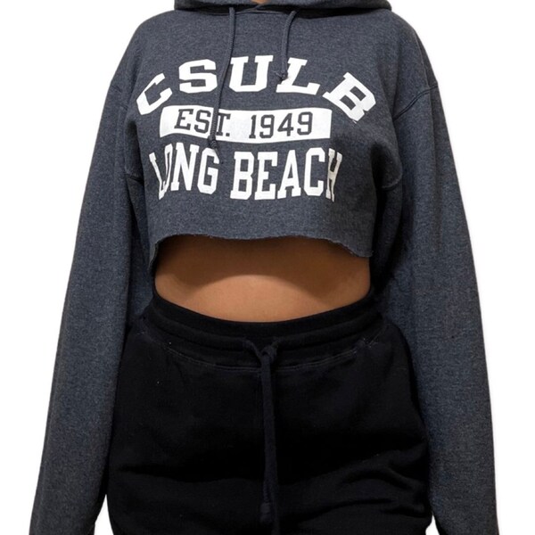 CSULB Crop Hoodie Vintage