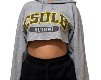 CSULB Crop Hoodie Vintage