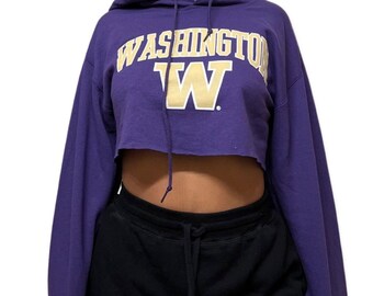 Washington Huskies Crop Hoodie Vintage
