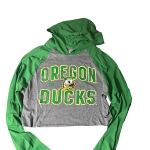Oregon Ducks Crop Longsleeve hoodie T-shirt Vintage|Medium