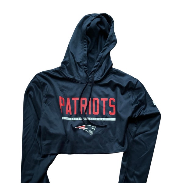 New England Patriots Crop Hoodie Vintage|NFL