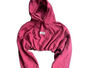 Washington State Crop Hoodie Vintage