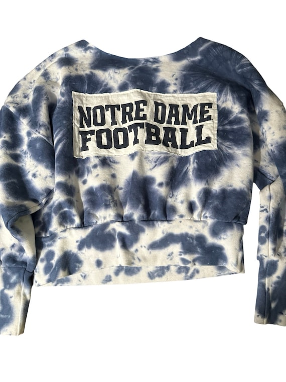 Notre Dame Crop Tie Dye Sweatshirt Vintage Etsy