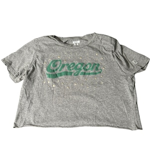 Oregon Ducks  Gray Crop Tee Vintage|Medium