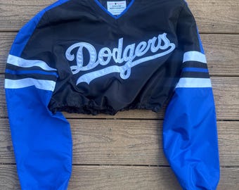 Los Angeles Dodgers Windbreaker Cropped Vintage Pullover MLB Baseball Small World Series Champions
