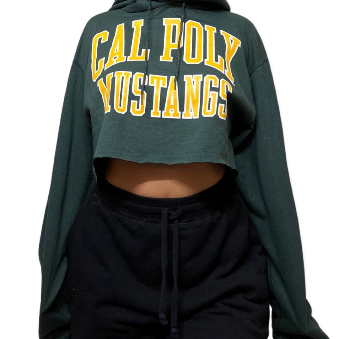 Cal Poly Mustangs Crop Hoodie Vintage