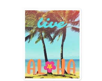 Live Aloha Bubble-Free Stickers