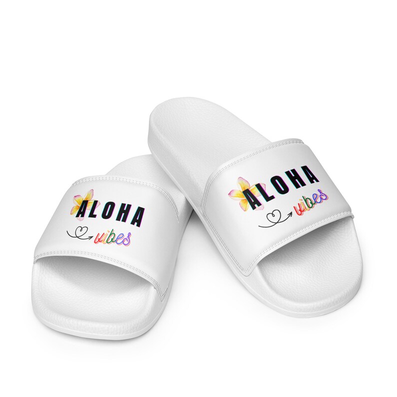 Aloha Vibes Beach Sandals, Beach Footwear, Aloha Wear Women's Slide Sandals, Flip Flops, Beach Slippers, Bath Wear, Summer Sandals, Slippers