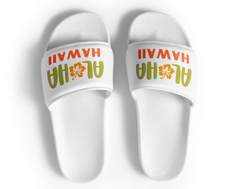 Aloha Hawaii Beach Sandals, Beach Footwear, Aloha Women's Slide Sandals, Flip Flops, Beach Slippers, Bath Wear, Summer Sandals, Slippers