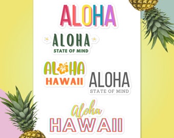 Aloha Hawaii Sticker sheet, aloha sticker, hawaii stickers, car decals, journals sticker, Hawaii Sticker design, Aloha Decals, Hawaii Decals