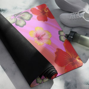 Bloom Where You Are Planted Yoga and Exercise Mat, Floral Meditation Mat, Gift for Yoga Teacher, Yoga Lovers Gift, Stylish Fitness Mat