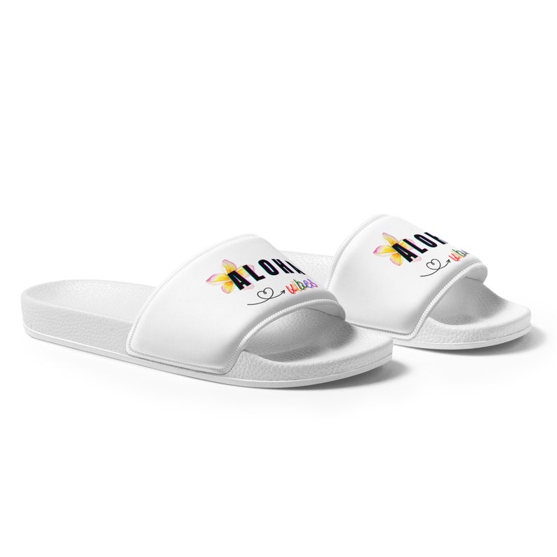Aloha Vibes Beach Sandals, Beach Footwear, Aloha Wear Women's Slide Sandals, Flip Flops, Beach Slippers, Bath Wear, Summer Sandals, Slippers