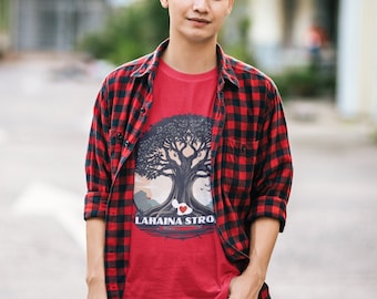 Lahaina Strong Men&#39;s Classic T-Shirt, Aloha Hawaii Tee, Banyan Tree, Maui Map, Support for Maui Fire, Love for Maui, Hawaii Lovers Gifts