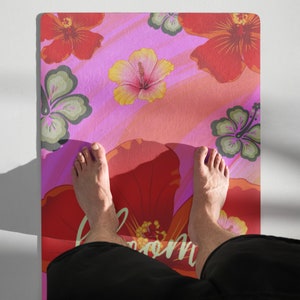 Bloom Where You Are Planted Yoga and Exercise Mat, Floral Meditation Mat, Gift for Yoga Teacher, Yoga Lovers Gift, Stylish Fitness Mat