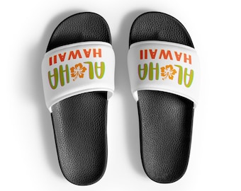 Aloha Damen Slide Sandalen, Strand Schuhe, Aloha Hawaii Strand Sandalen, Flip Flops, Strand Hausschuhe, Badebekleidung, Sommer Sandalen, Slippahs