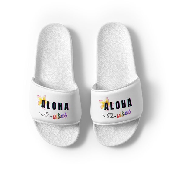Aloha Vibes Beach Sandals, Beach Footwear, Aloha Wear Women's Slide Sandals, Flip Flops, Beach Slippers, Bath Wear, Summer Sandals, Slippers