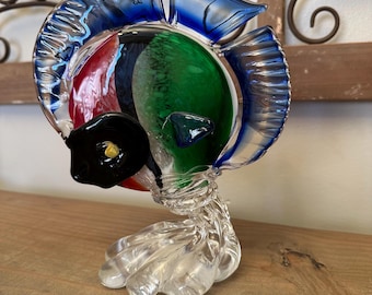 Hand Blown Murano Art Glass Fish | Colorful Italian Sculpture