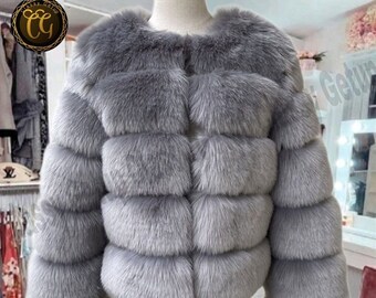 Real Fox Fur Women Coat - Etsy