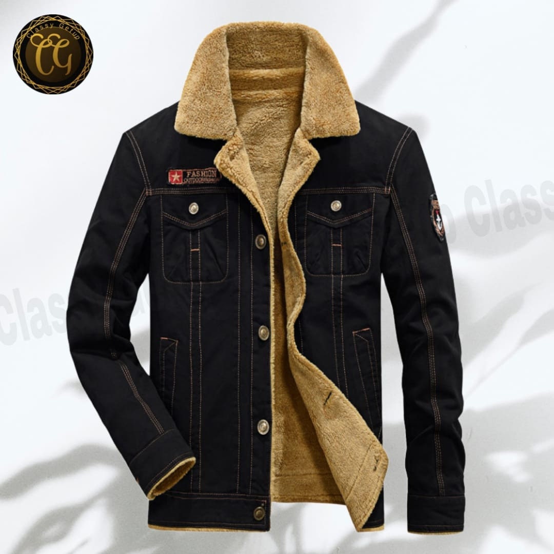 Fleece Fabric Jacket for Mens, and Gentle Collar Jacket, Men's Loose