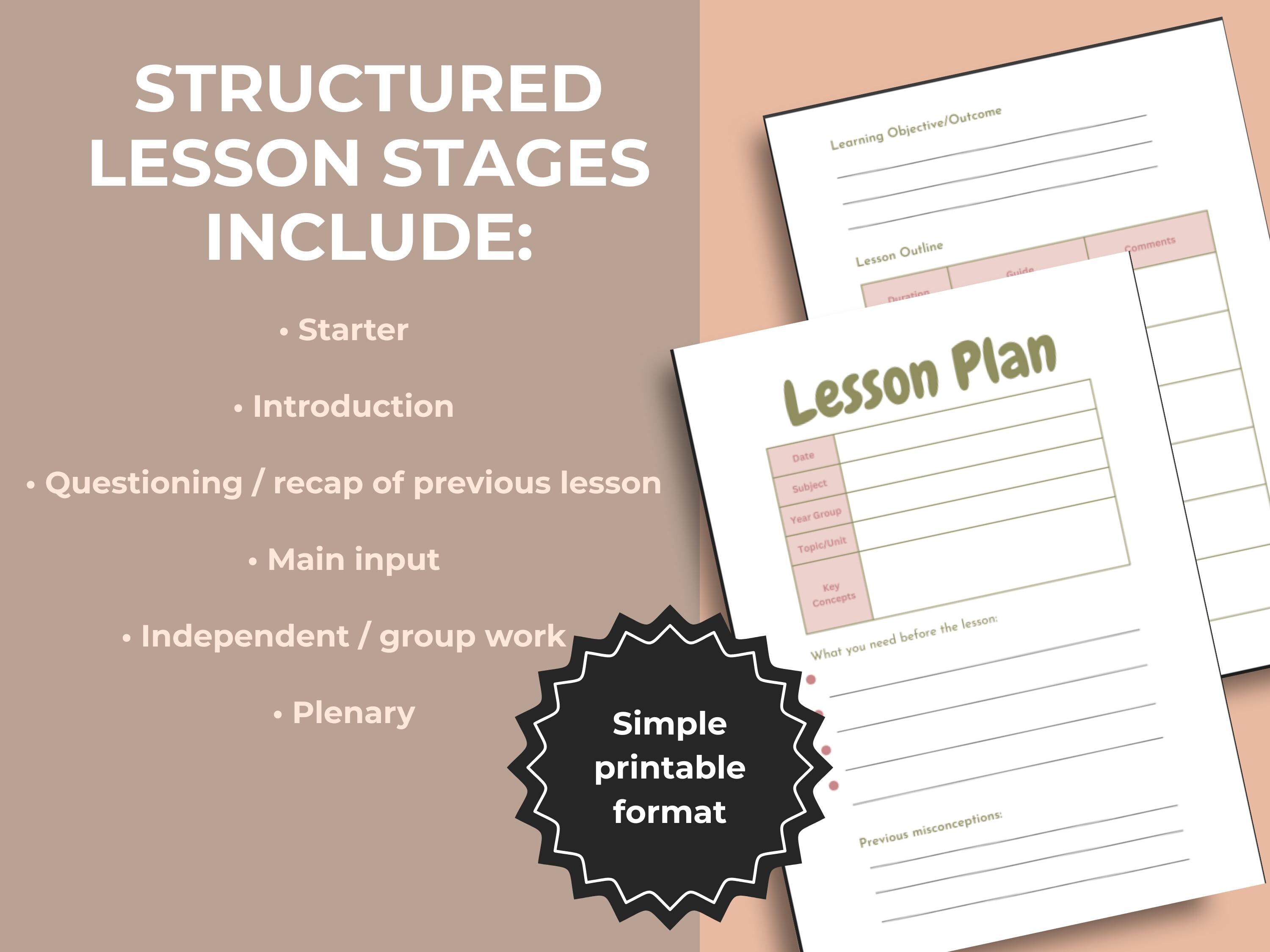Teacher Lesson Plan Template for Busy Teachers: Printable Planner for ...