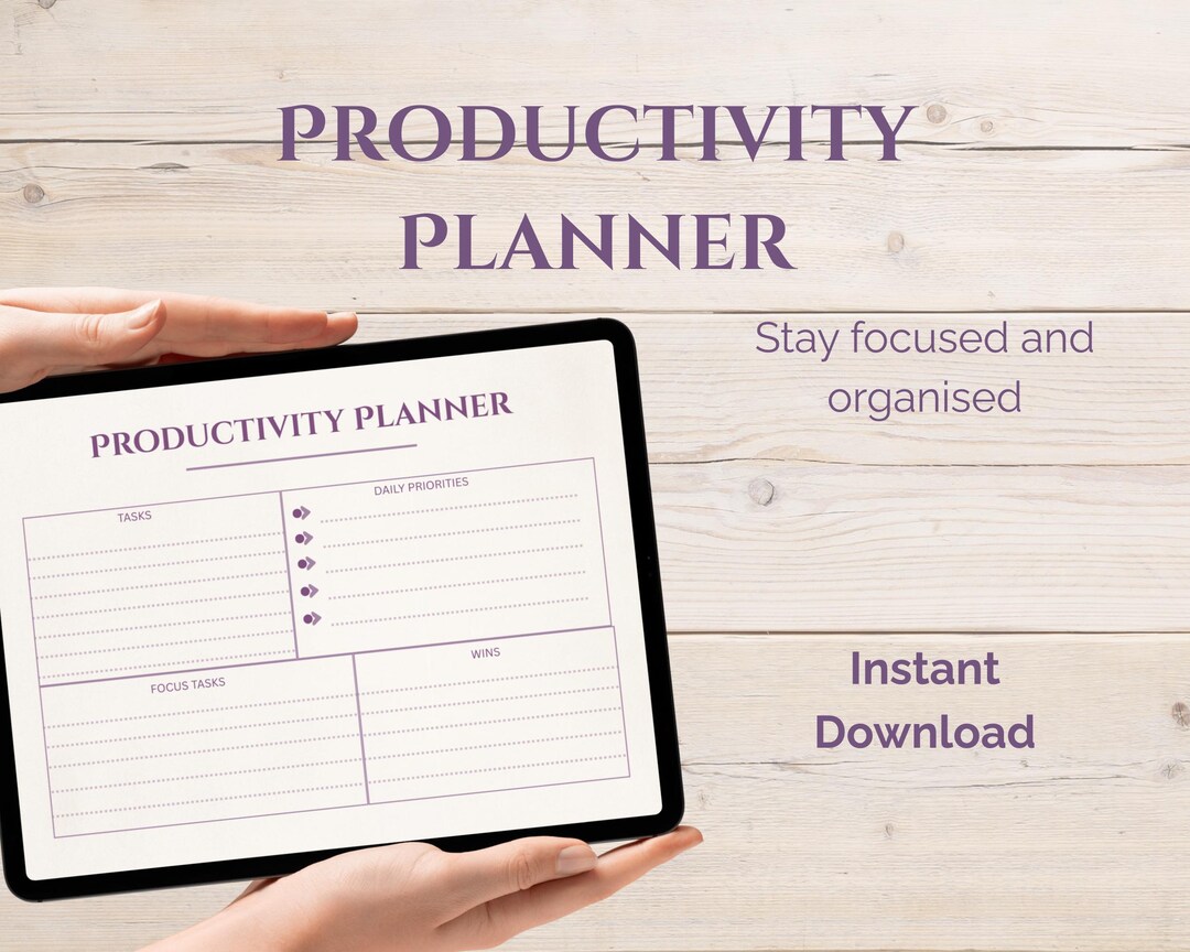 Productivity Planner Printable Daily Productivity Planner Task Planner ...