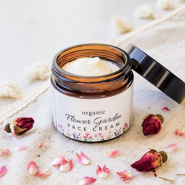 Flower Garden Face Cream | Organic Skincare | Face Moisturizer | Natural Face Cream | Anti Aging Cream | Dry Skin Moisturizer Sensitive Skin