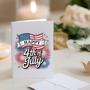 Tarjetas del 4 de julio, Tarjetas de aniversario de EE. UU., Tarjetas de EE. UU., Celebración en EE. UU., Decoración del 4 de julio, Anuncio del 4 de julio, Independencia de Estados Unidos