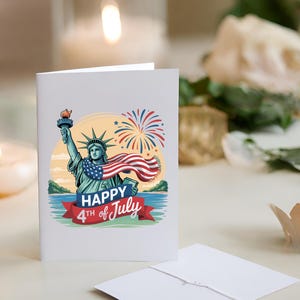 Tarjeta del 4 de julio, tarjeta de felicitación del Día de la Independencia, tarjeta patriótica, celebración de EE. UU.