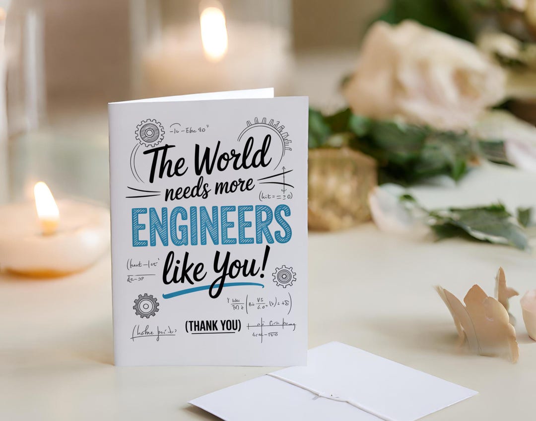Engineer Thank You Card, Engineer Personalised Gifts, Engineer Gift ...