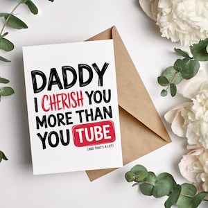 Cartão engraçado de feliz dia dos pais para papai, vovô, presentes hilários, presentes engraçados, presentes do YouTube, presentes de cartão