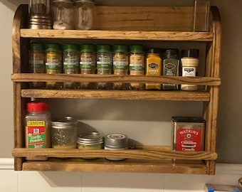 Handmade wooden spice rack