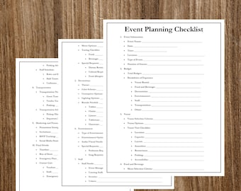 Event Planning Checklist Form | Fillable, Printable PDF (Digital Download)