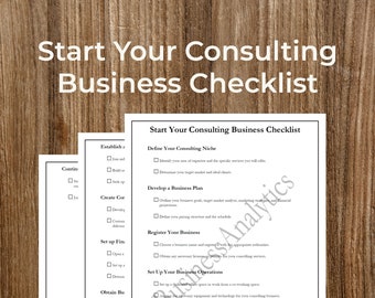 Consulting Business Checklist – Printable, Fillable PDF, Customizable (Digital Download)