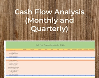Planilha de Análise de Fluxo de Caixa | Mensal e Trimestral (Download Digital)