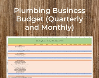 Plumbing Business Budget Spreadsheet | Excel & Google Sheets (Digital Download)